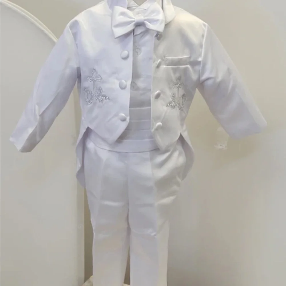 Koala Kids White Formal Suit with Bow Tie